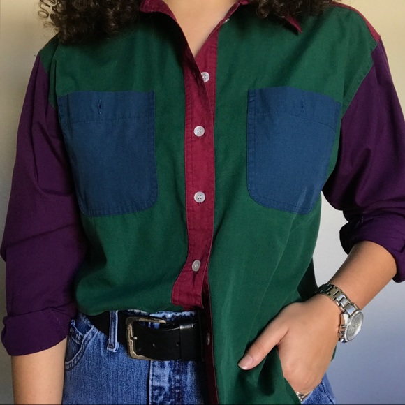 Cabin Creek Tops - SOLD / VINTAGE • men’s colorblock button down top